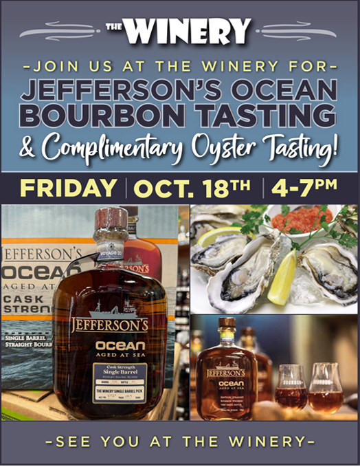 Bourbon and complimentary oyster tasting